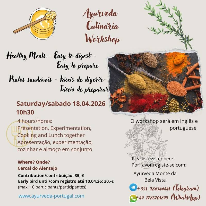 Culinária Ayurvédica/Workshop de Culinária