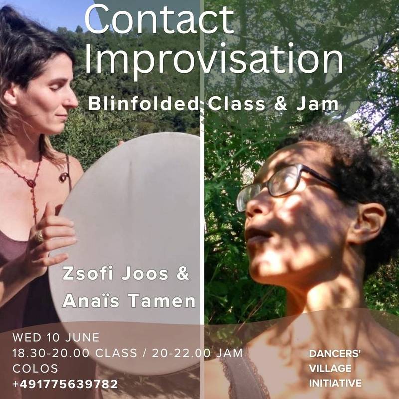 Aula e jam de improvisação de contacto com os olhos vendados