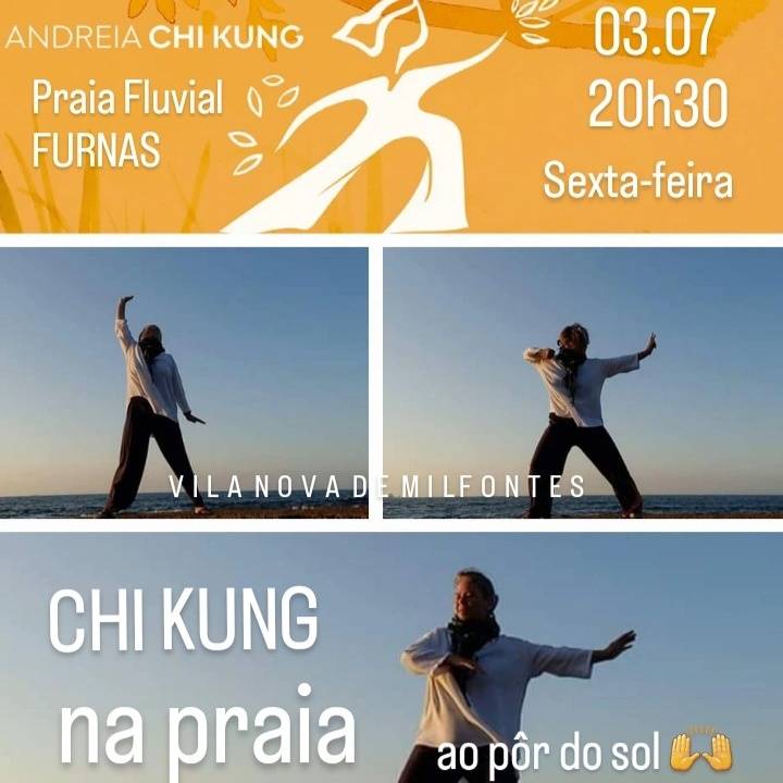 Chi Kung na praia