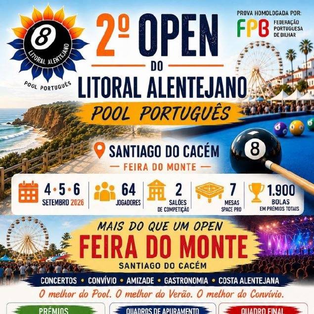 2.º Open do Litoral Alentejano de Pool Português
