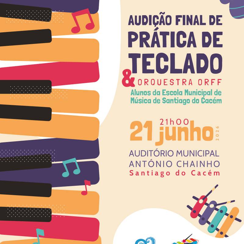 Audição final de prática de teclado & orquestra orff