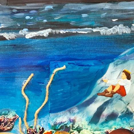 Colagem e pintura
