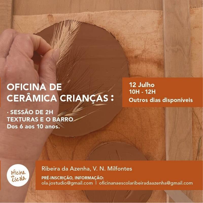 Oficina na Escola - Oficina de Cerâmica para Crianças - Texturas e o barro