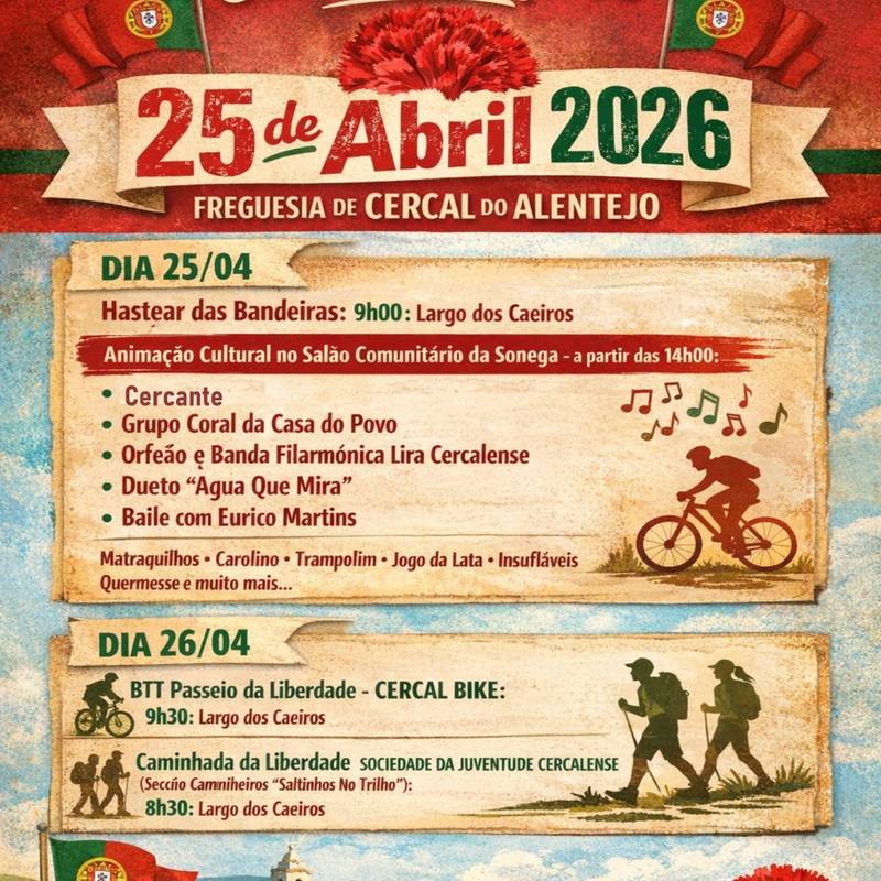 Comemoração 25 de Abril-Cercal do Alentejo