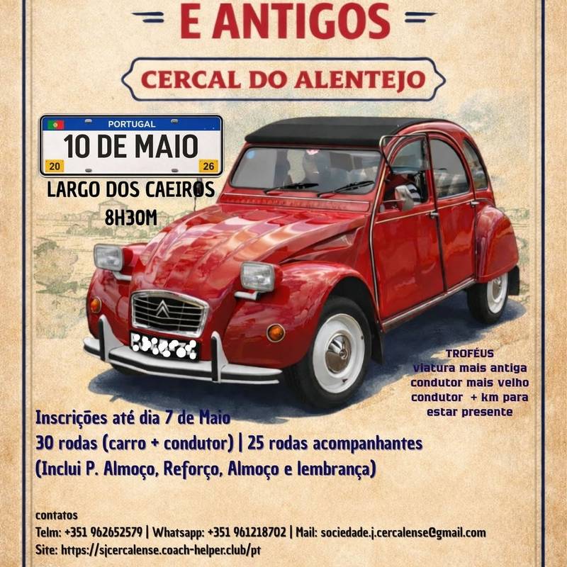 2.º Passeio de Automóveis Clássicos e Antigos da Sociedade Juventude Cercalense