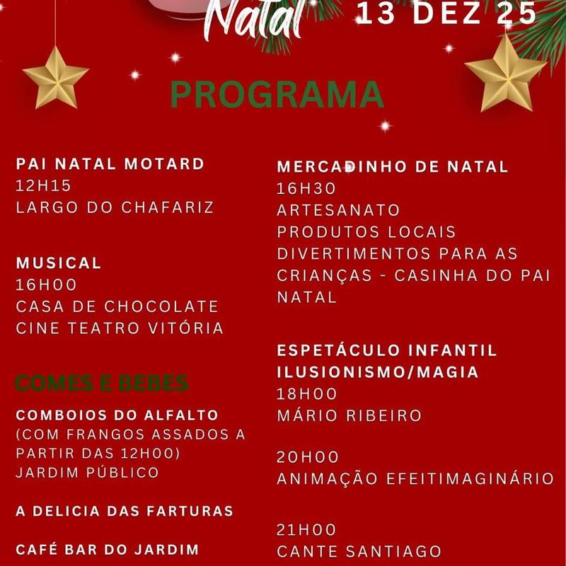 Venha comemorar o Natal em Ermidas-Sado