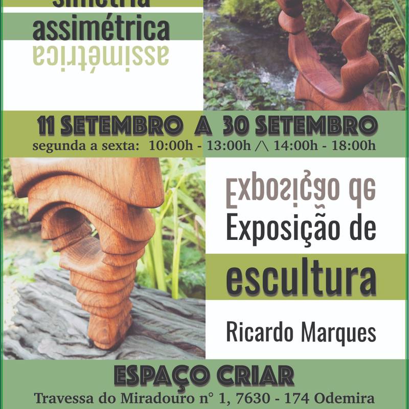Exposição de escultura em madeira