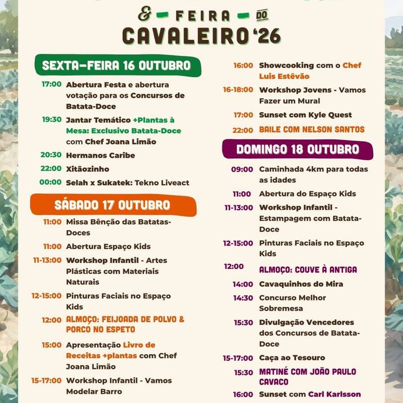 Festa da batata-doce & feira do cavaleiro 2026