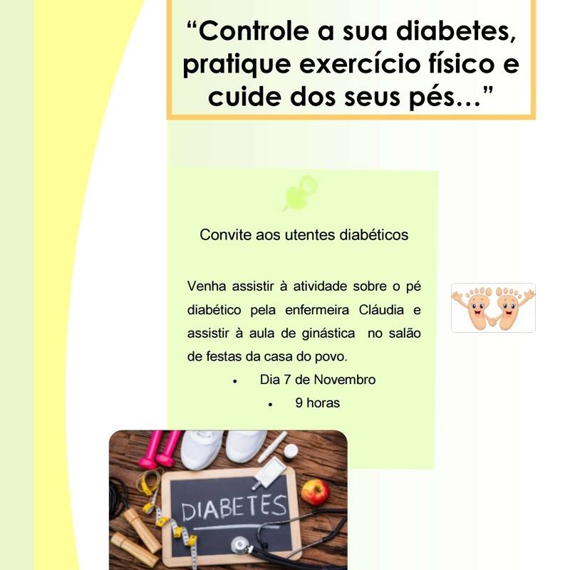 Cuide da sua saúde, controle a diabetes