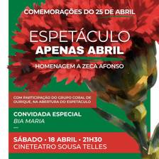 Espectáculo "Apenas Abril" - Homenagem a Zeca Afonso