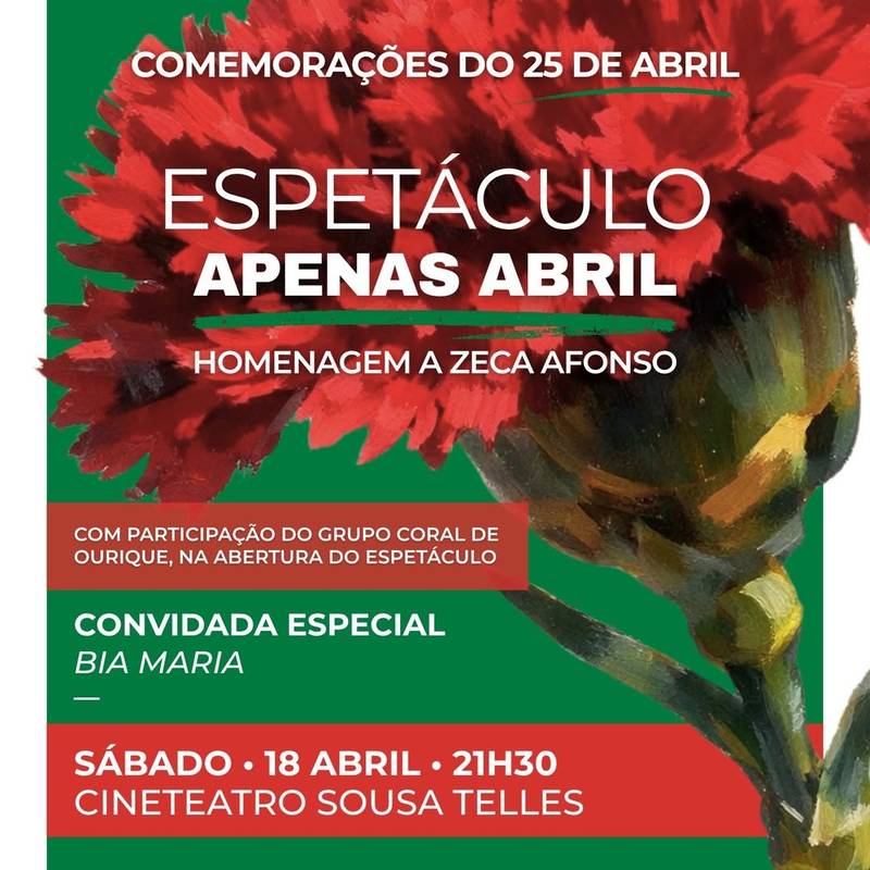 Espectáculo "Apenas Abril" - Homenagem a Zeca Afonso