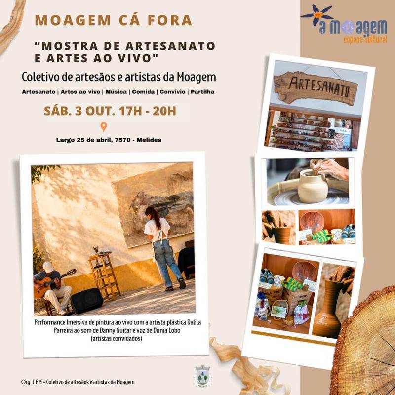 “mostra de artesanato e
 artes ao vivo"