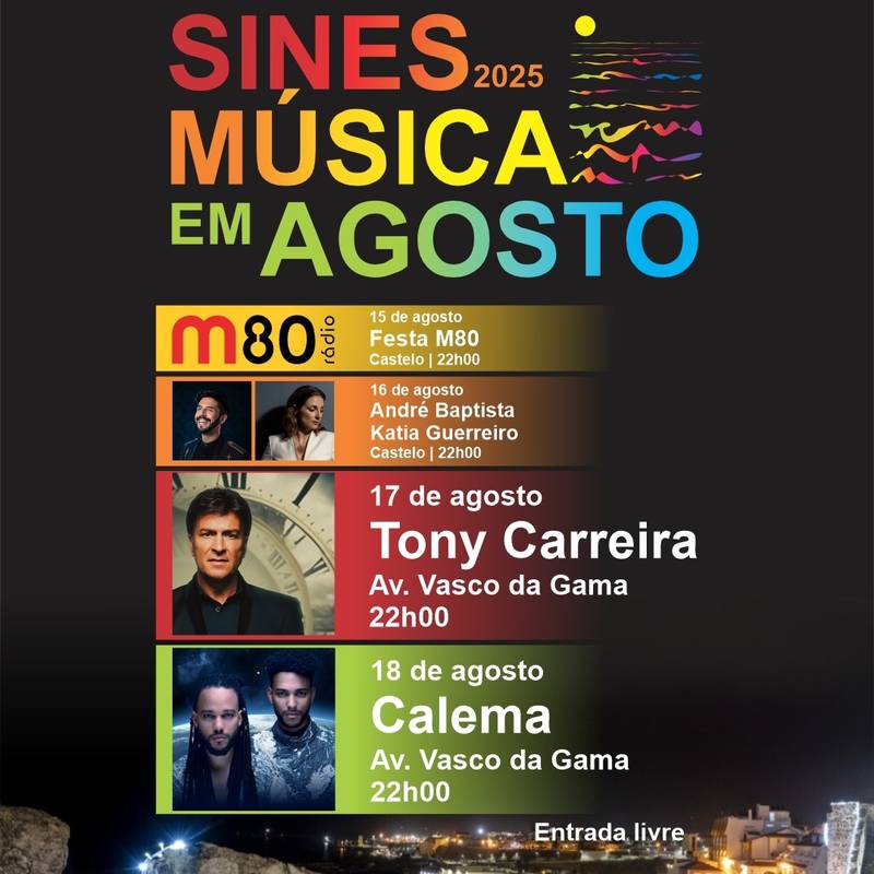 Agosto cheio de música em Sines