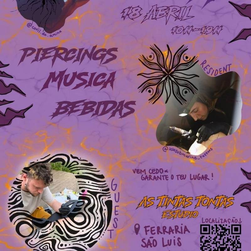 Um novo estúdio de tatuagens e piercings