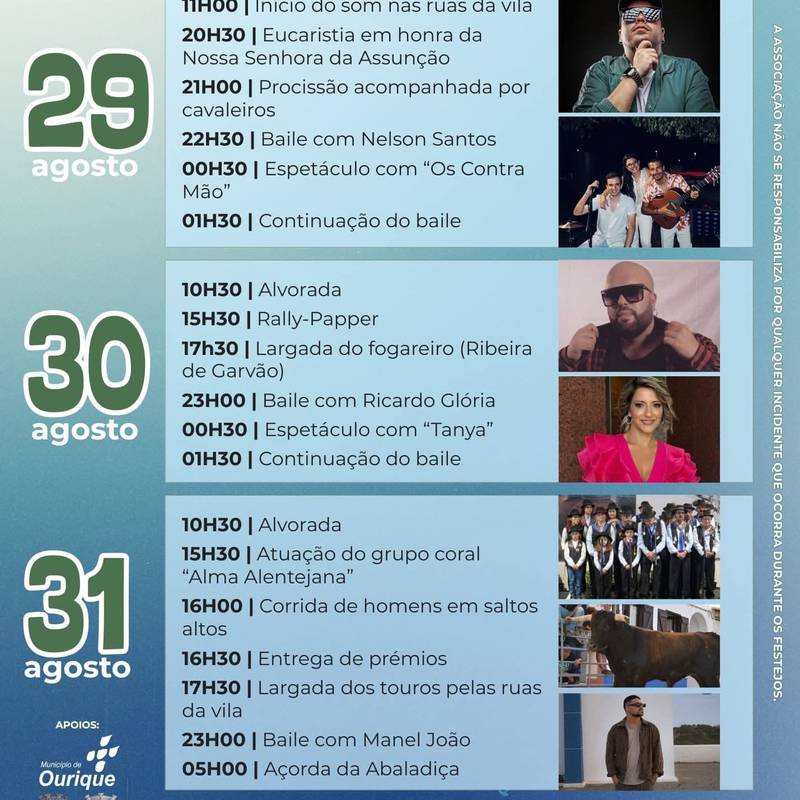 Festas de Garvão 202529, 30, e 31 de agosto