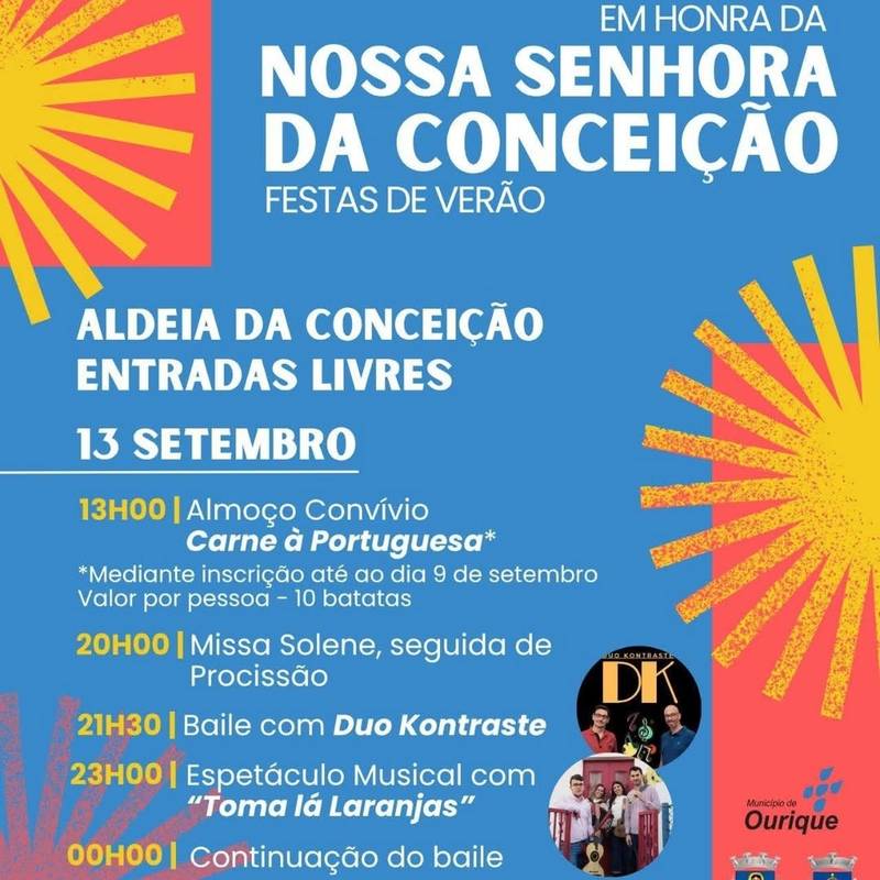 Festas de verão em honra de nossa senhora da conceição