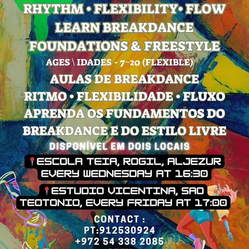 Aulas de breakdance
Para crianças e adolescentes